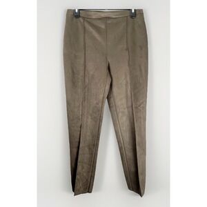 Vince Camuto Women's Brown Soft Faux Suede Straight Leg Pant Mid Rise Medium NWT